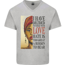 Stick With Love Black Lives Matter Mens V-Neck Cotton T-Shirt Sports Grey