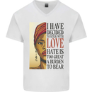Stick With Love Black Lives Matter Mens V-Neck Cotton T-Shirt White