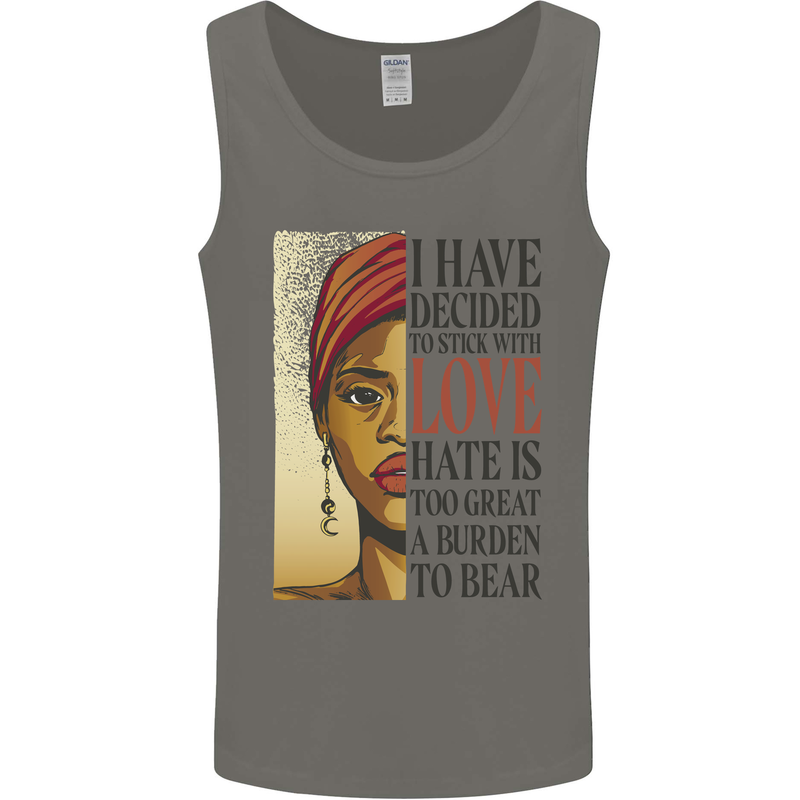 Stick With Love Black Lives Matter Mens Vest Tank Top Charcoal