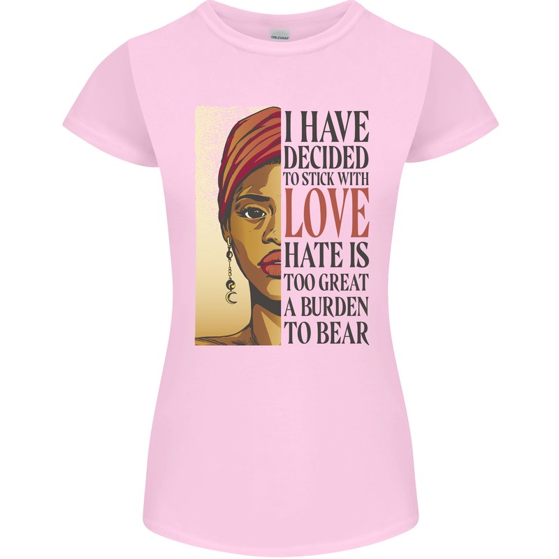 Stick With Love Black Lives Matter Womens Petite Cut T-Shirt Light Pink