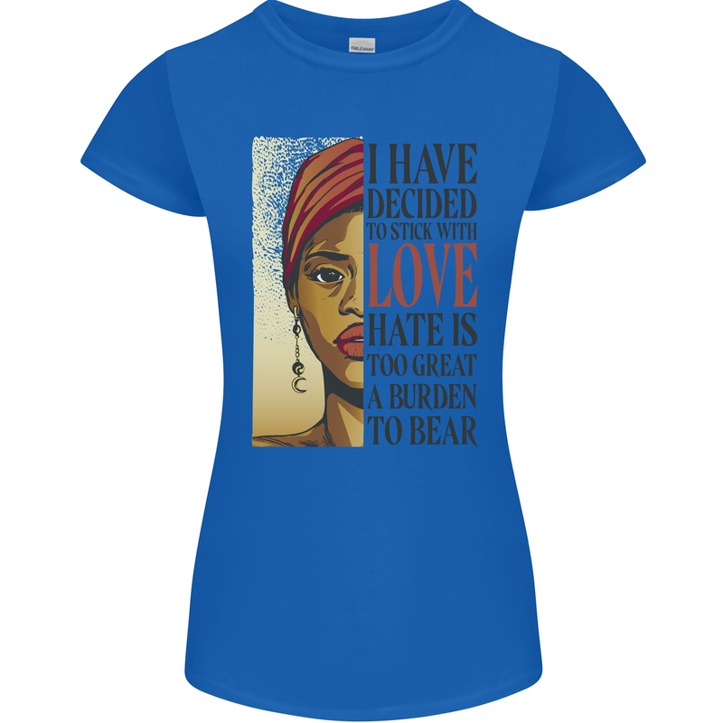 Stick With Love Black Lives Matter Womens Petite Cut T-Shirt Royal Blue