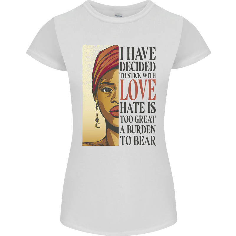 Stick With Love Black Lives Matter Womens Petite Cut T-Shirt White