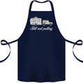 Still Out Pulling Funny Caravan Caravanning Cotton Apron 100% Organic Navy Blue