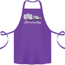 Still Out Pulling Funny Caravan Caravanning Cotton Apron 100% Organic Purple
