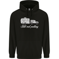 Still Out Pulling Funny Caravan Caravanning Mens 80% Cotton Hoodie Black