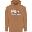Still Out Pulling Funny Caravan Caravanning Mens 80% Cotton Hoodie Caramel Latte