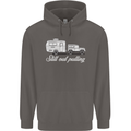 Still Out Pulling Funny Caravan Caravanning Mens 80% Cotton Hoodie Charcoal