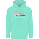 Still Out Pulling Funny Caravan Caravanning Mens 80% Cotton Hoodie Peppermint