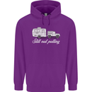Still Out Pulling Funny Caravan Caravanning Mens 80% Cotton Hoodie Purple