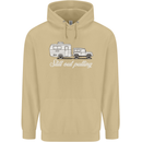 Still Out Pulling Funny Caravan Caravanning Mens 80% Cotton Hoodie Sand