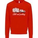 Still Out Pulling Funny Caravan Caravanning Mens Sweatshirt Jumper Bright Red