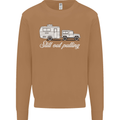Still Out Pulling Funny Caravan Caravanning Mens Sweatshirt Jumper Caramel Latte