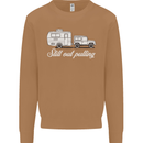 Still Out Pulling Funny Caravan Caravanning Mens Sweatshirt Jumper Caramel Latte