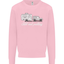 Still Out Pulling Funny Caravan Caravanning Mens Sweatshirt Jumper Light Pink