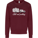 Still Out Pulling Funny Caravan Caravanning Mens Sweatshirt Jumper Maroon