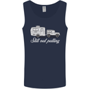 Still Out Pulling Funny Caravan Caravanning Mens Vest Tank Top Navy Blue