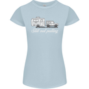 Still Out Pulling Funny Caravan Caravanning Womens Petite Cut T-Shirt Light Blue