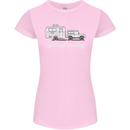 Still Out Pulling Funny Caravan Caravanning Womens Petite Cut T-Shirt Light Pink