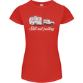 Still Out Pulling Funny Caravan Caravanning Womens Petite Cut T-Shirt Red