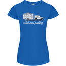 Still Out Pulling Funny Caravan Caravanning Womens Petite Cut T-Shirt Royal Blue