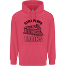Still Plays With Trains Spotter Spotting Childrens Kids Hoodie Heliconia