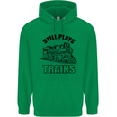 Still Plays With Trains Spotter Spotting Childrens Kids Hoodie Irish Green