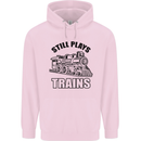 Still Plays With Trains Spotter Spotting Childrens Kids Hoodie Light Pink