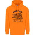 Still Plays With Trains Spotter Spotting Childrens Kids Hoodie Orange