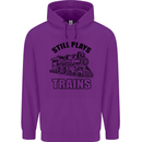 Still Plays With Trains Spotter Spotting Childrens Kids Hoodie Purple