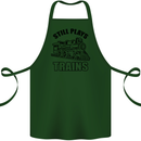Still Plays With Trains Spotter Spotting Cotton Apron 100% Organic Forest Green