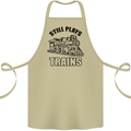 Still Plays With Trains Spotter Spotting Cotton Apron 100% Organic Khaki