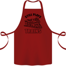 Still Plays With Trains Spotter Spotting Cotton Apron 100% Organic Maroon