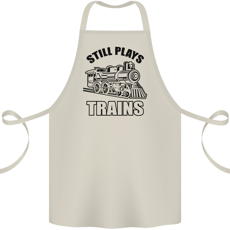 Still Plays With Trains Spotter Spotting Cotton Apron 100% Organic Natural