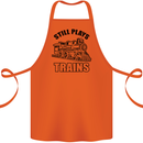Still Plays With Trains Spotter Spotting Cotton Apron 100% Organic Orange