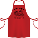 Still Plays With Trains Spotter Spotting Cotton Apron 100% Organic Red