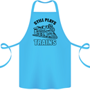 Still Plays With Trains Spotter Spotting Cotton Apron 100% Organic Turquoise