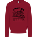 Still Plays With Trains Spotter Spotting Kids Sweatshirt Jumper Red