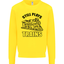 Still Plays With Trains Spotter Spotting Kids Sweatshirt Jumper Yellow