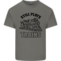 Still Plays With Trains Spotter Spotting Kids T-Shirt Childrens Charcoal