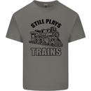 Still Plays With Trains Spotter Spotting Kids T-Shirt Childrens Charcoal