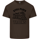 Still Plays With Trains Spotter Spotting Kids T-Shirt Childrens Chocolate