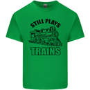 Still Plays With Trains Spotter Spotting Kids T-Shirt Childrens Irish Green