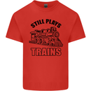 Still Plays With Trains Spotter Spotting Kids T-Shirt Childrens Red