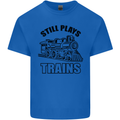 Still Plays With Trains Spotter Spotting Kids T-Shirt Childrens Royal Blue
