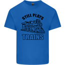 Still Plays With Trains Spotter Spotting Kids T-Shirt Childrens Royal Blue