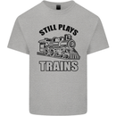 Still Plays With Trains Spotter Spotting Kids T-Shirt Childrens Sports Grey