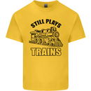 Still Plays With Trains Spotter Spotting Kids T-Shirt Childrens Yellow