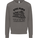 Still Plays With Trains Spotter Spotting Mens Sweatshirt Jumper Charcoal
