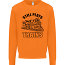 Still Plays With Trains Spotter Spotting Mens Sweatshirt Jumper Orange
