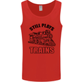 Still Plays With Trains Spotter Spotting Mens Vest Tank Top Red
